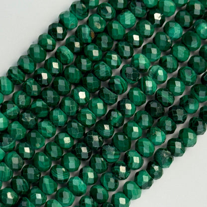 Malachite Faceted Rondelle Beads image 1