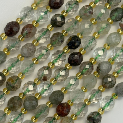 Lodalite (Chlorite) Faceted Barrel 8 Beads image 2