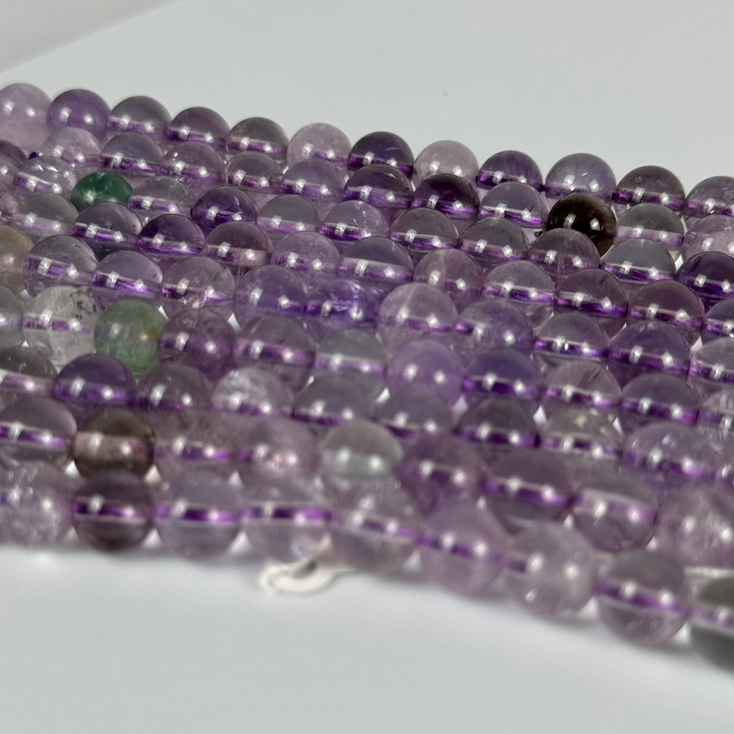 Amethyst +Plus Polished 8mm Round Beads image 2