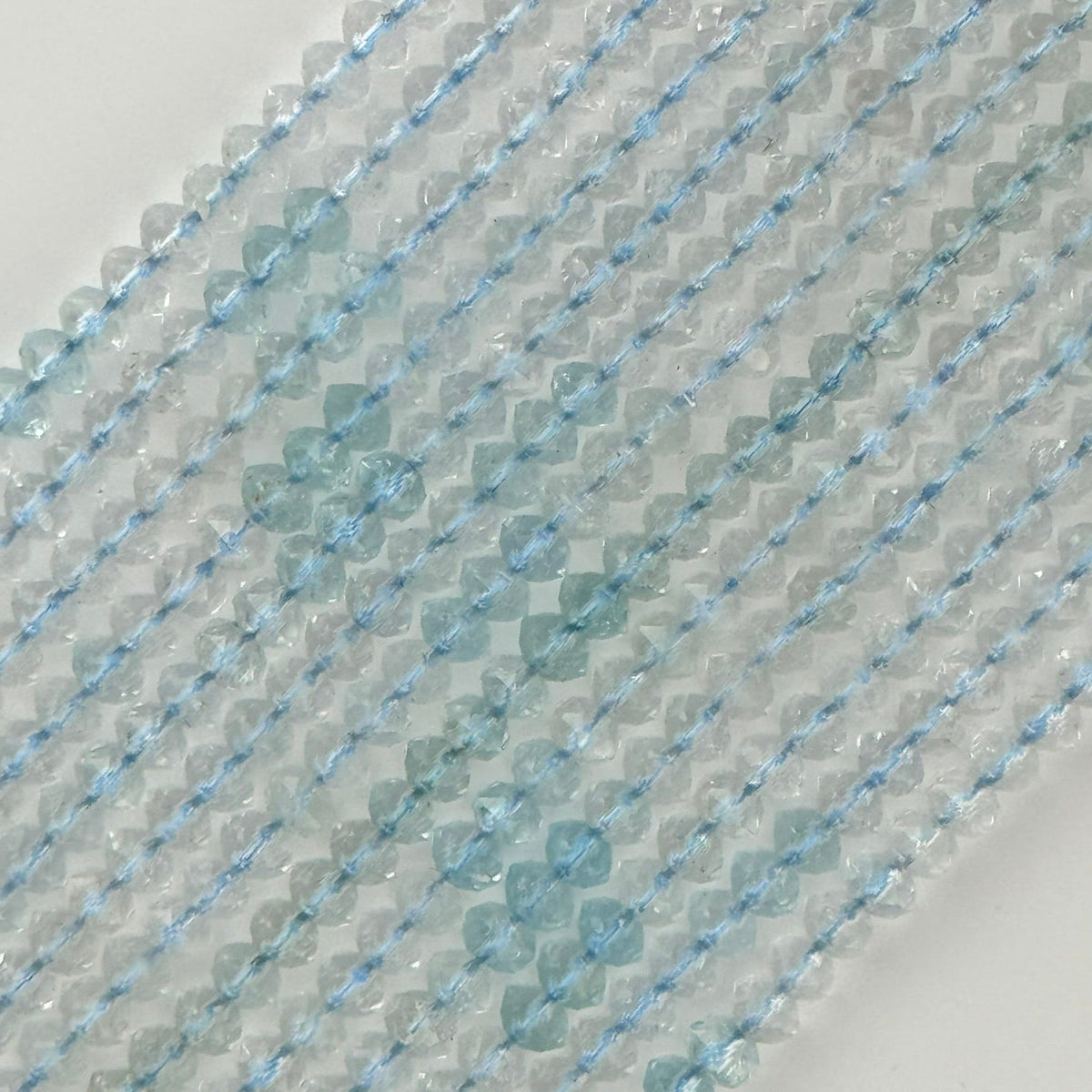 Faceted Topaz Diamond Cut Rondelle Beads (6x4mm) image 2