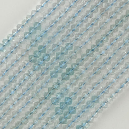 Faceted Topaz Diamond Cut Rondelle Beads (6x4mm) image 2