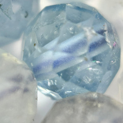 Aquamarine Faceted Round Gemstone Beads - AAA Quality image 7