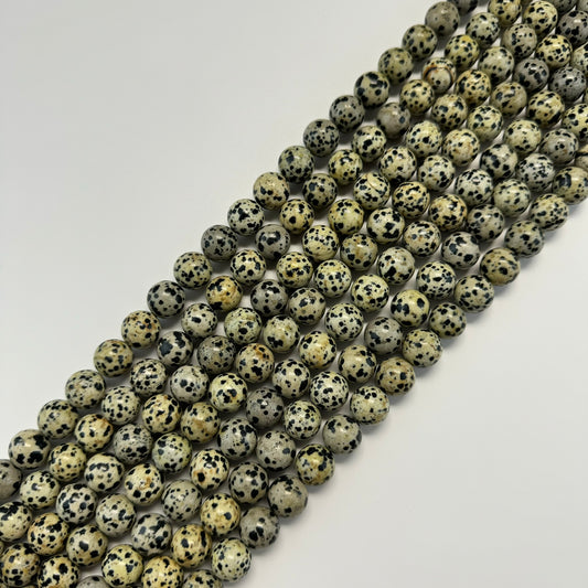 Jasper Dalmatian Polished Round Beads (AA Quality)