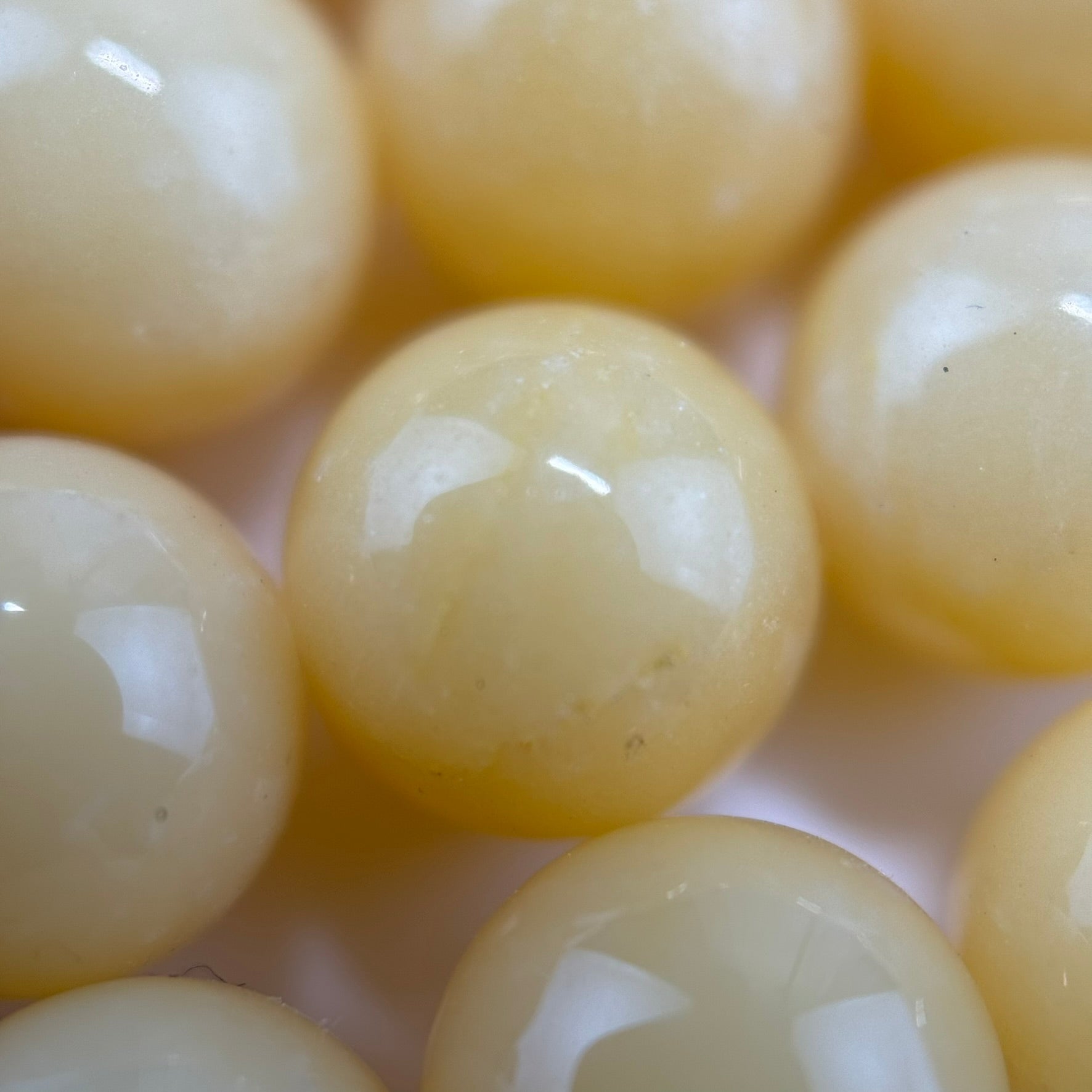 Yellow Calcite Polished Round Beads image 2