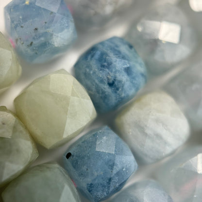 Aquamarine Morganite Square Beads image 3
