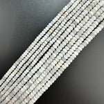 White Lace Agate Chalcedony Frosted Rondelle Beads image 4