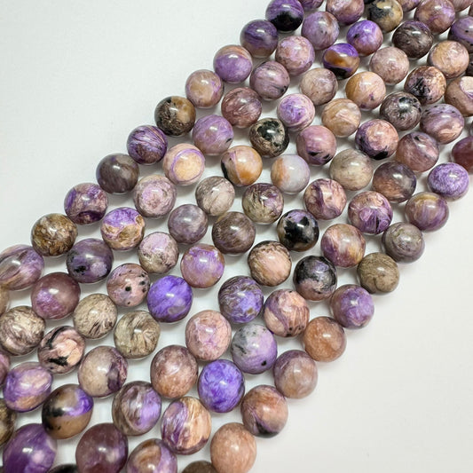 Charoite Polished Round Beads image 0