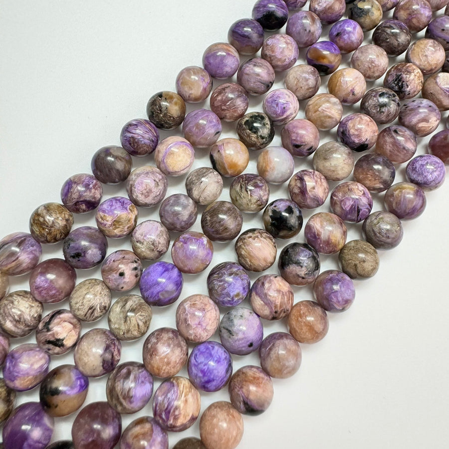Charoite Polished Round Beads image 0