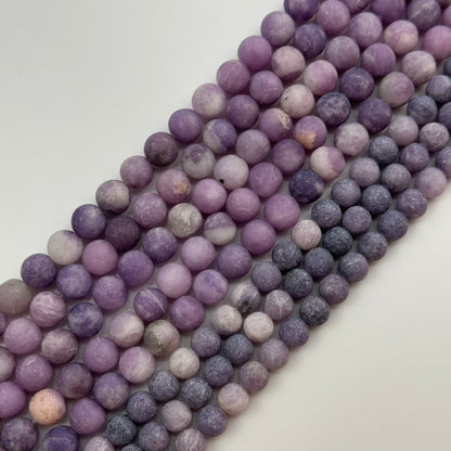 Lepidolite Frosted Round Beads image 0