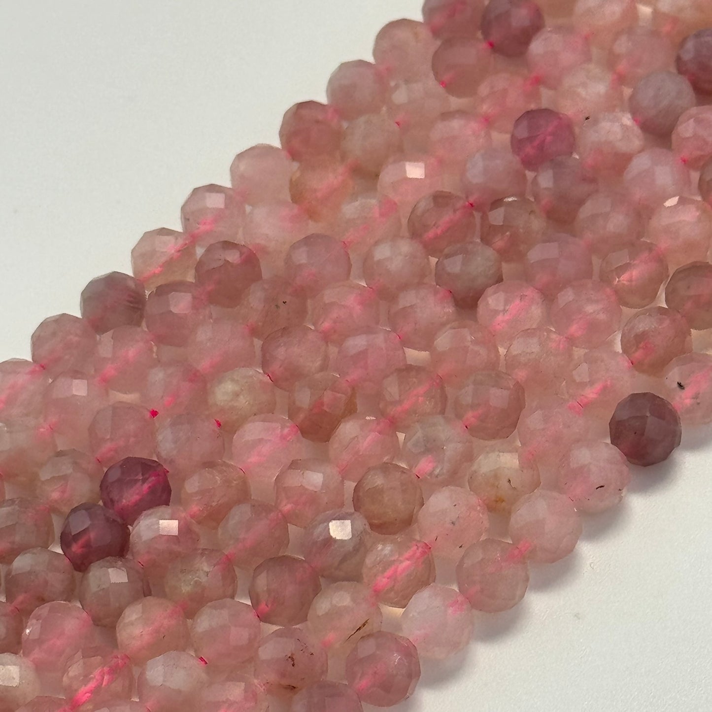 Rose Quartz Faceted Round Beads