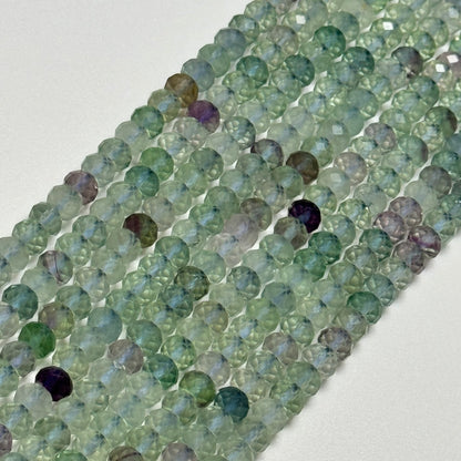 Faceted Fluorite Rondelle Beads image 0