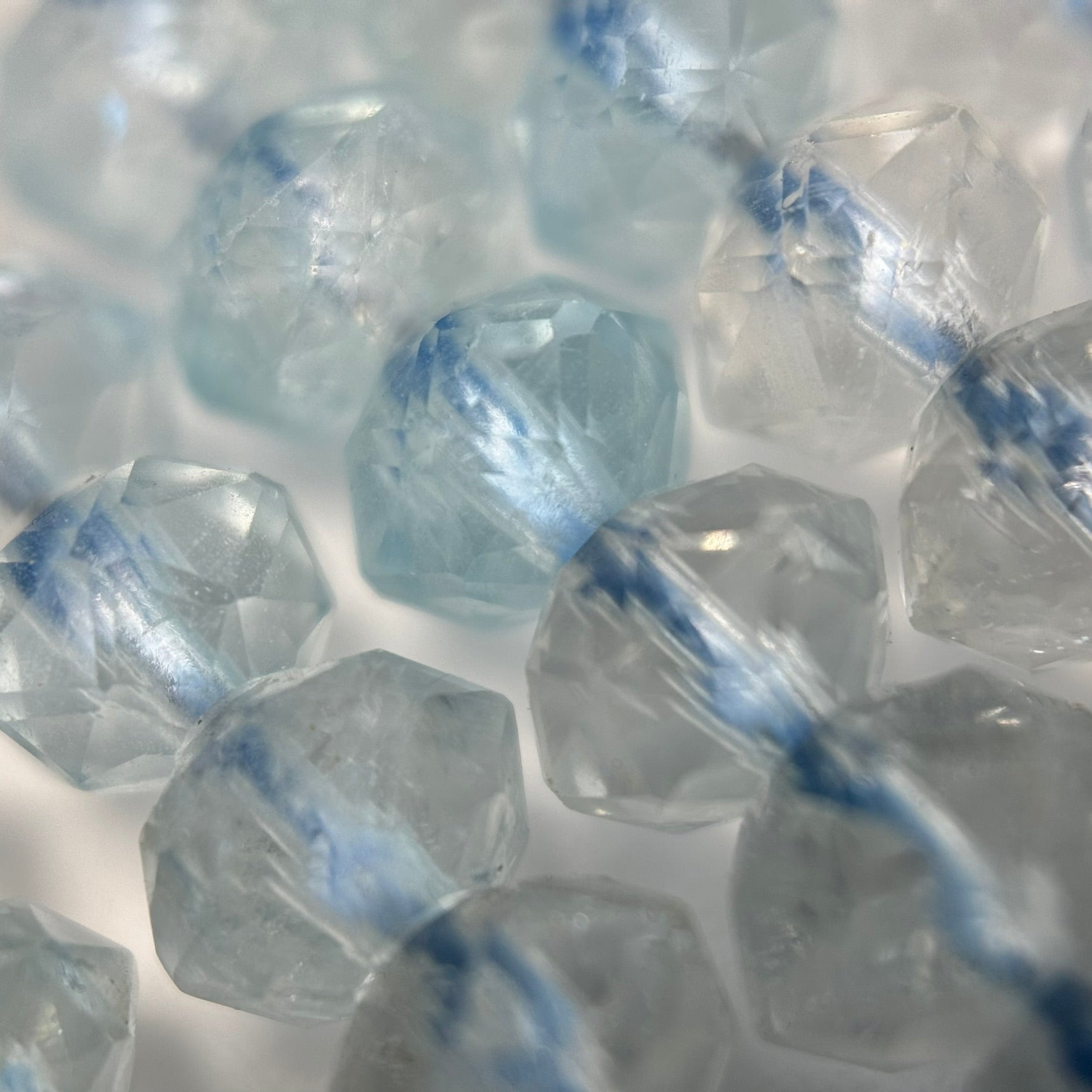 Faceted Topaz Diamond Cut Rondelle Beads (6x4mm) image 1