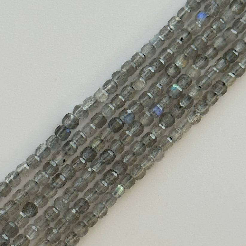 Faceted Square Semi Precious Stone Beads