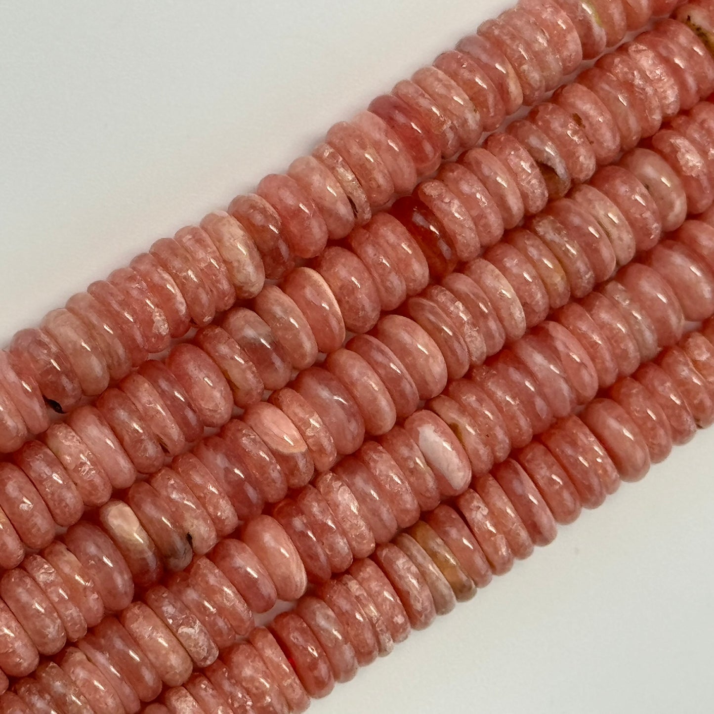 Rhodochrosite Rondelle Polished Beads image 5