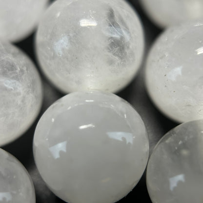 Snow Quartz Polished Round Beads image 1