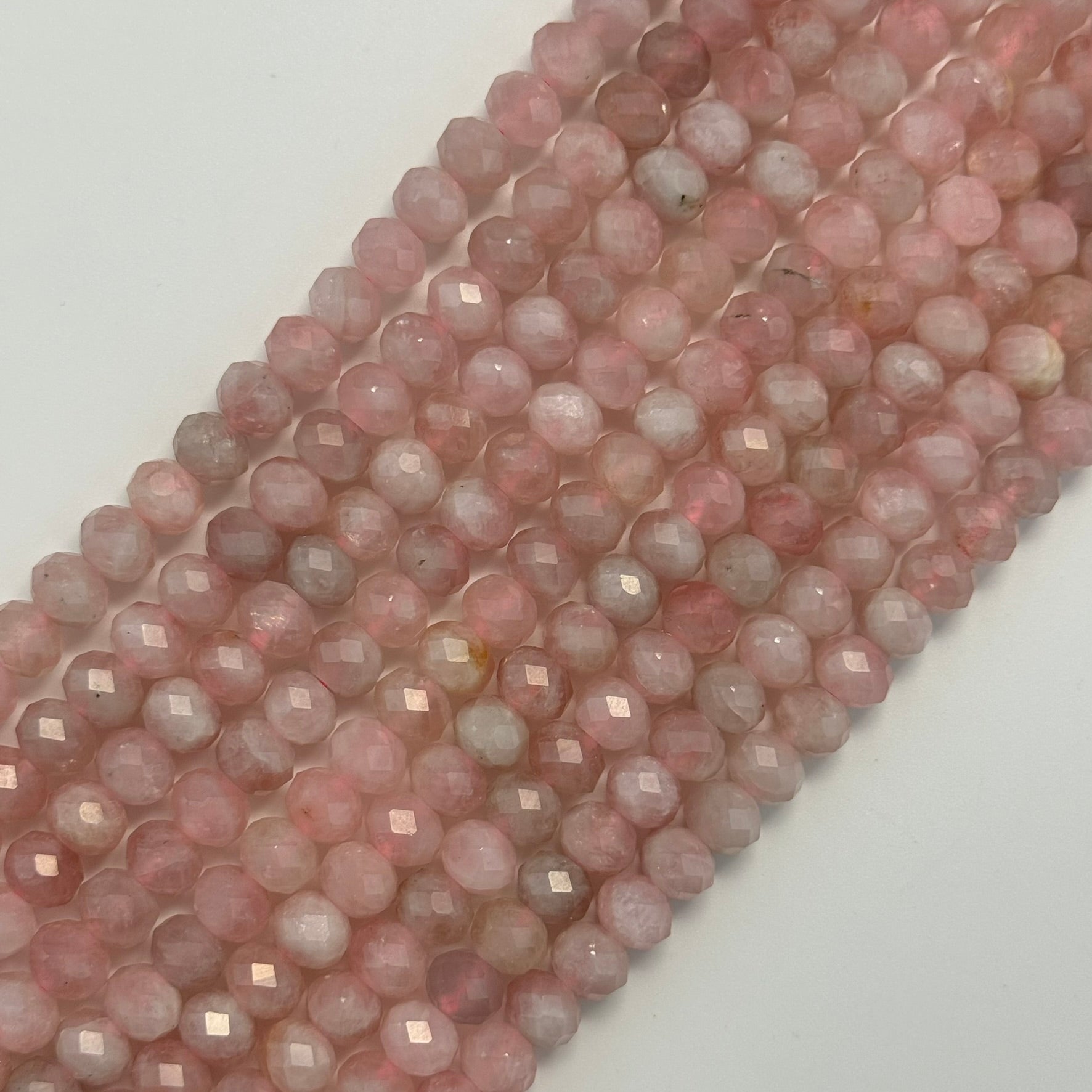 Rose Quartz Faceted Rondelle Beads image 6