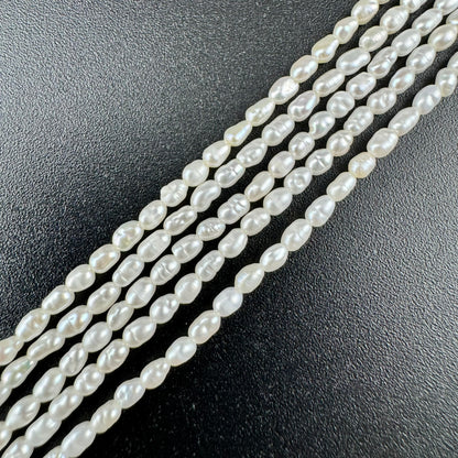 White, Peach and Pink Pearl  4x2mm image 2