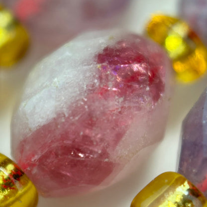 Pink Tourmaline Faceted Barrel 8 Beads image 2