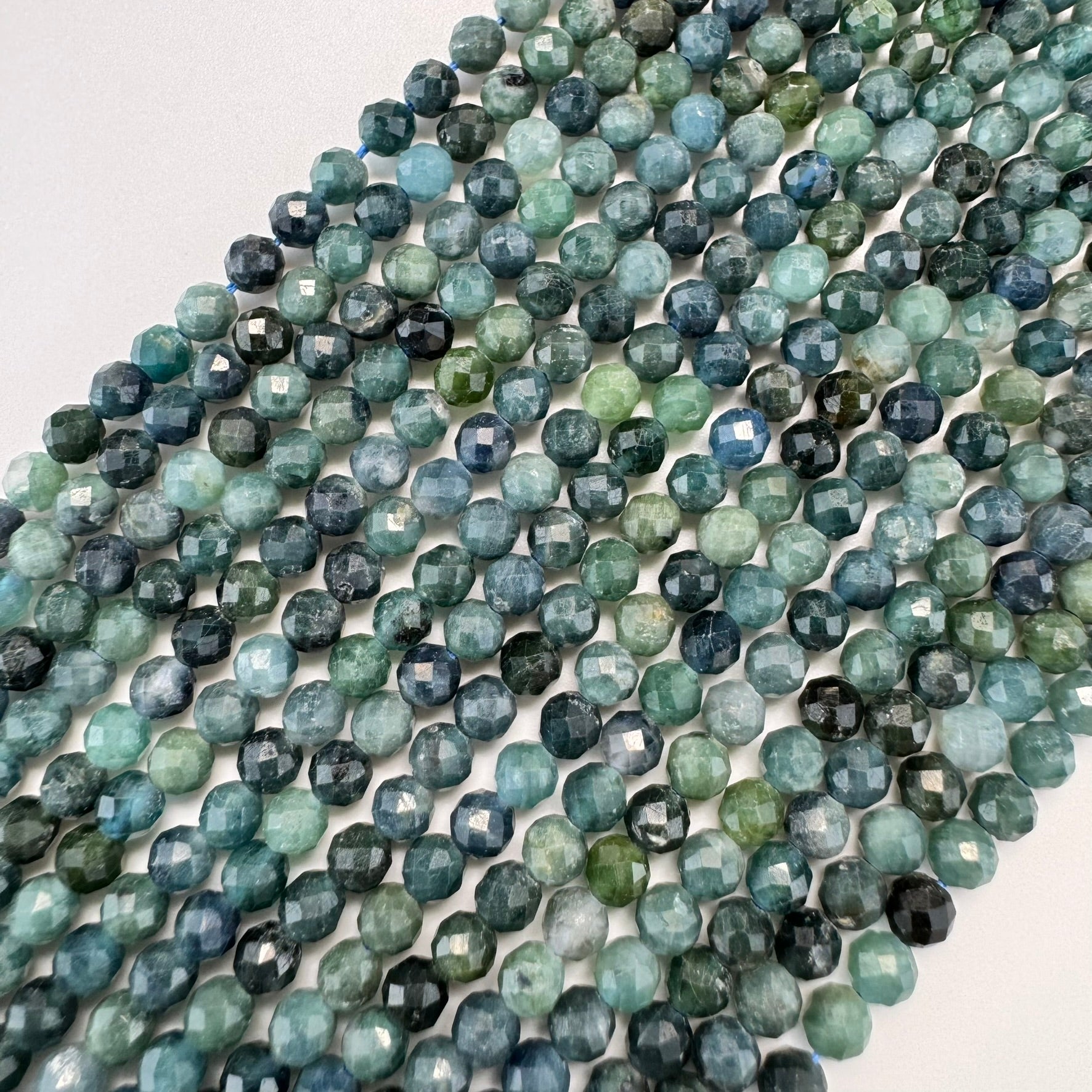 Blue Tourmaline Faceted Round Beads 2.5-4mm image 0