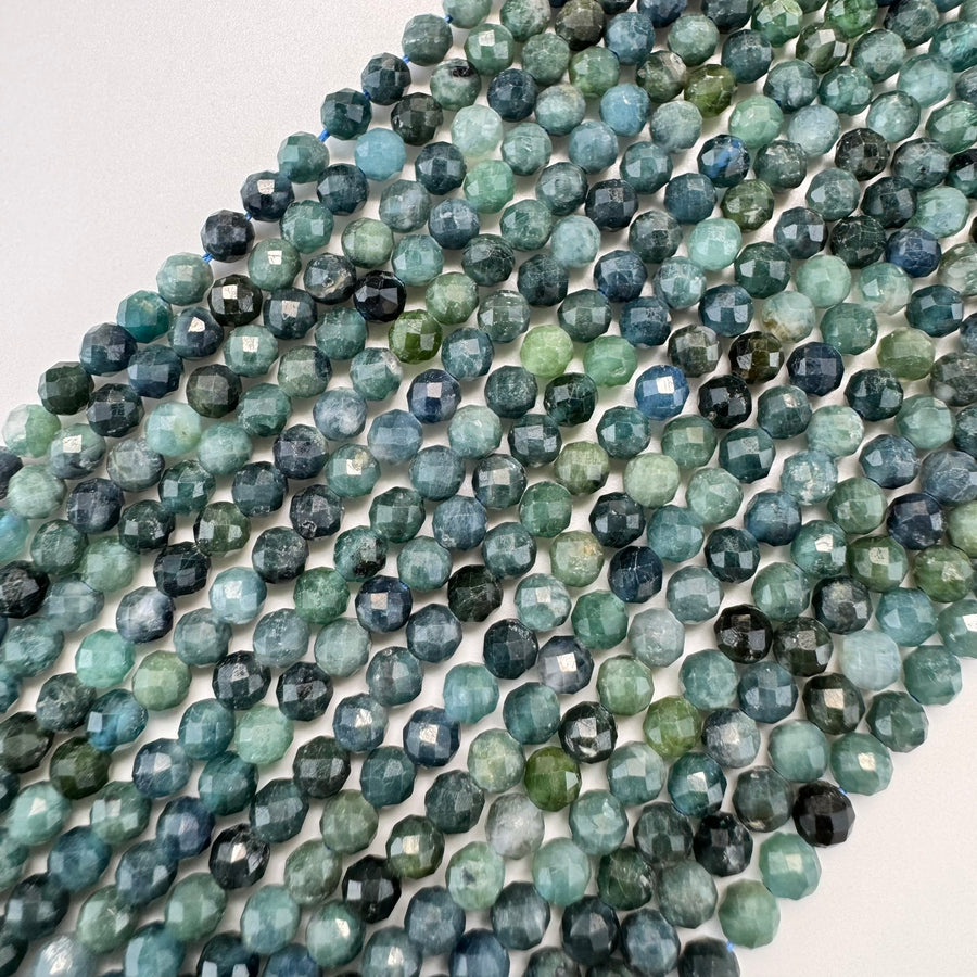 Blue Tourmaline Faceted Round Beads 2.5-4mm image 0