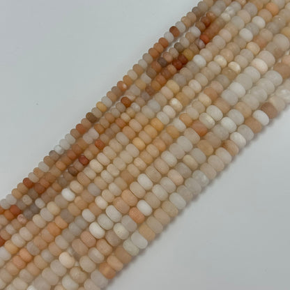 Peach Aventurine Frosted Rondelle Beads image 0