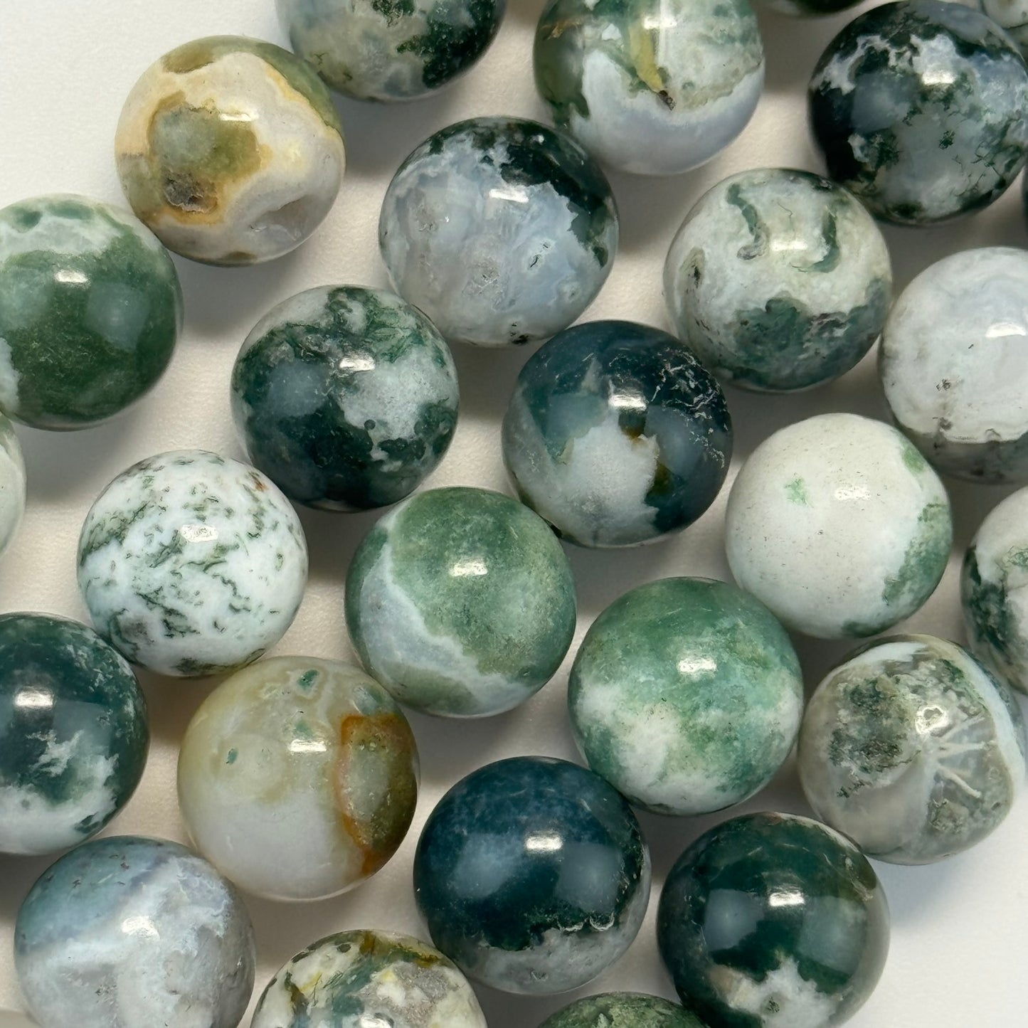 Tree Moss Agate Polished Round Beads image 14