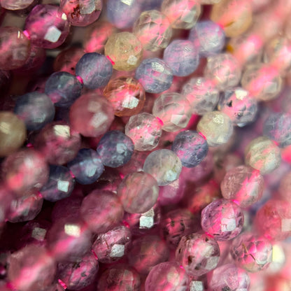Ruby and Sapphire Faceted Round Beads image 7