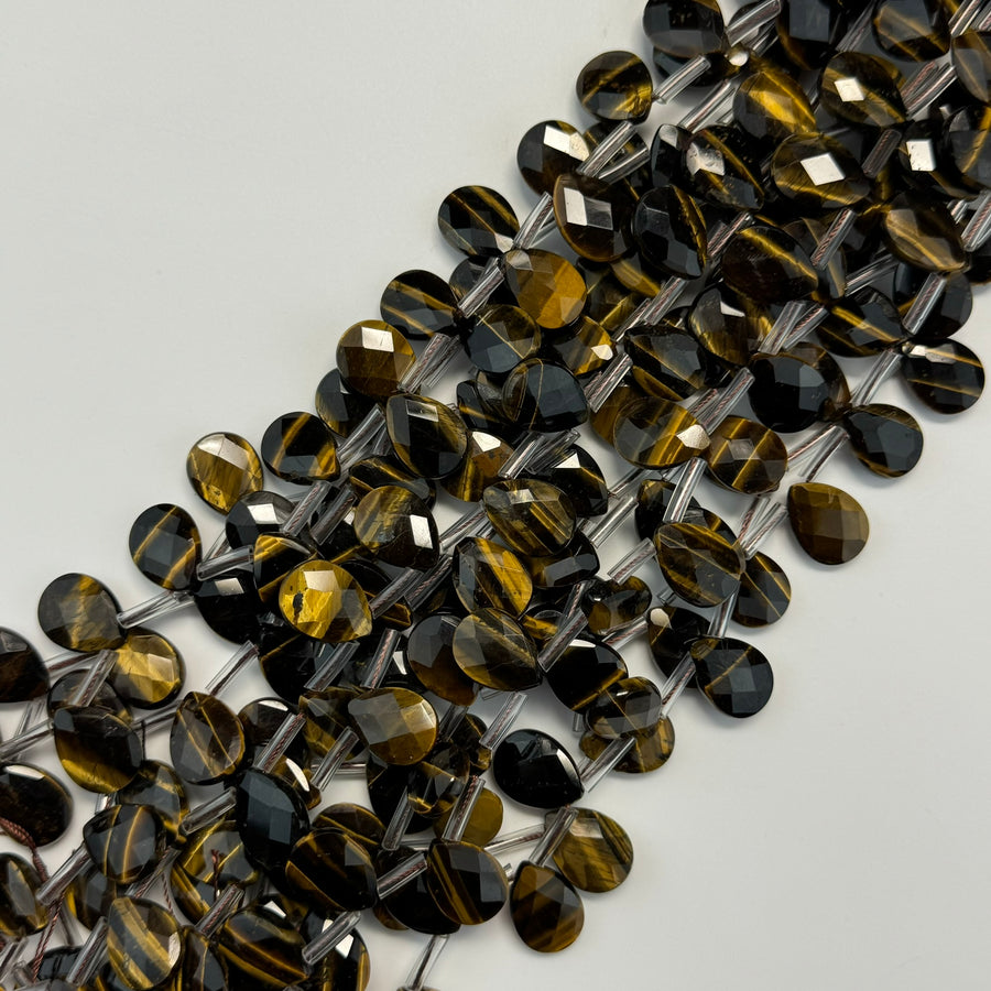 Tiger's Eye Faceted Pear Shape Beads image 0