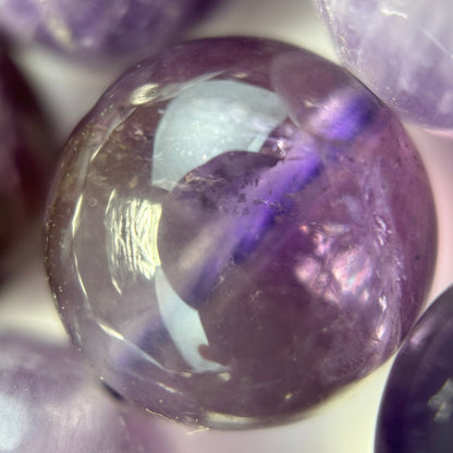 Chevron Amethyst Polished Round Beads image 3