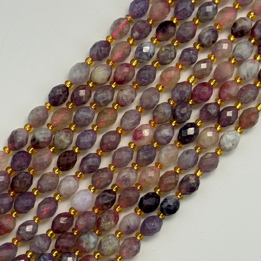 Pink Tourmaline Faceted Barrel 8 Beads image 0