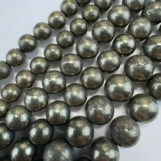 Pyrite | Polished 4-20mm Round Beads image 0