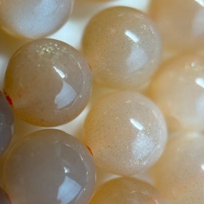 Sunstone & Moonstone Polished  Round Beads image 1