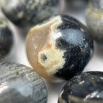 Black Silver Leaf Round Beads image 7