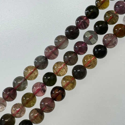 Tourmaline Polished Round Beads - (AAA Quality)