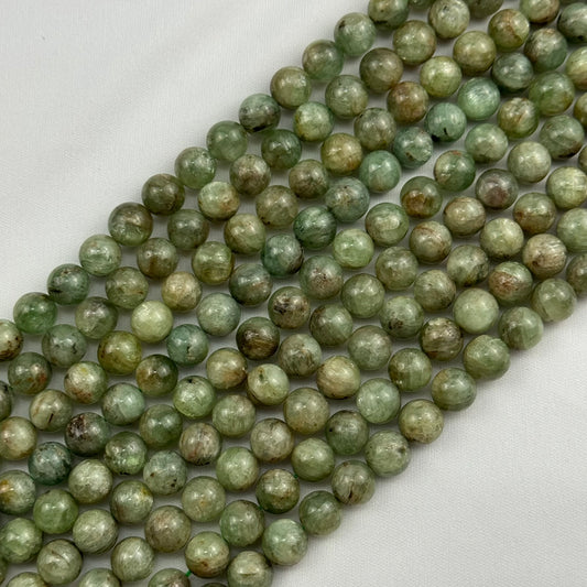 Green Kyanite Polished  Round Beads image 0