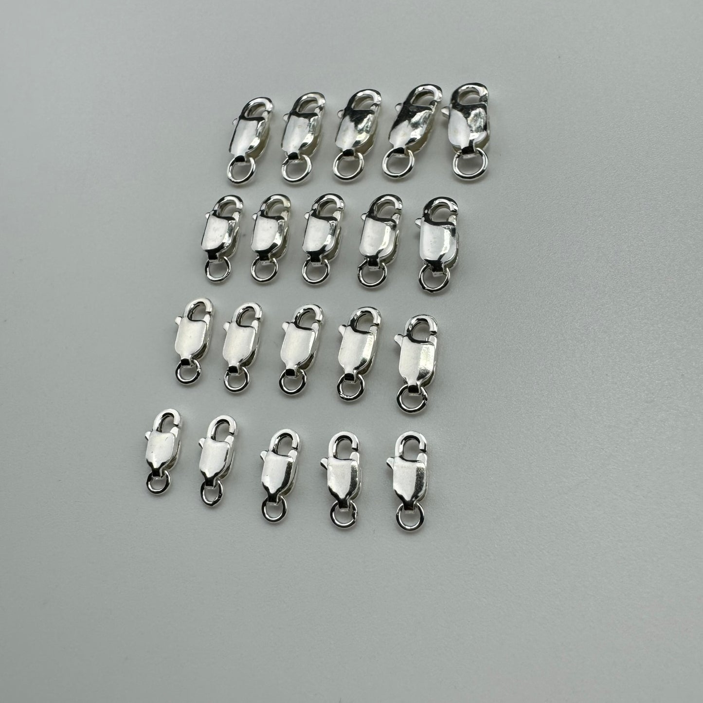 925 Sterling Silver Oblong Lobster Clasp Close Jump Ring (5/pkg) image 4