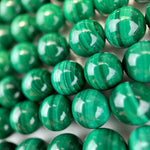 Malachite Polished Round Beads  A-AA-AAA Quality image 7