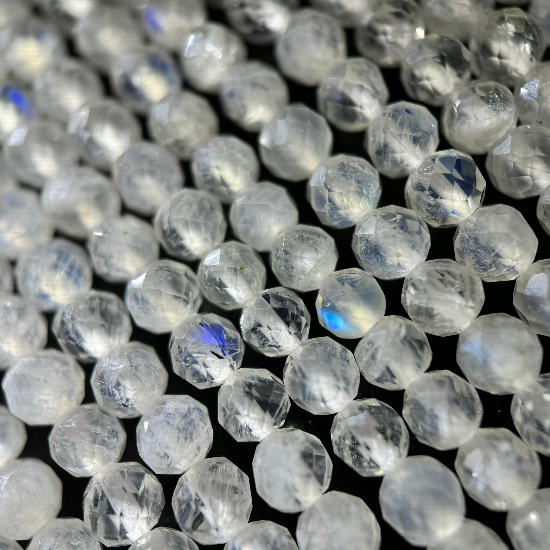 Rainbow Moonstone Faceted Round Beads - AAA Quality image 6