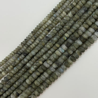Labradorite Frosted Rondelle Beads image 5