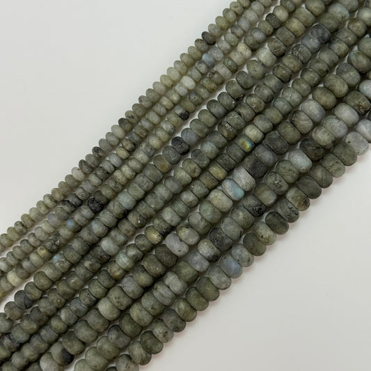 Labradorite Frosted Rondelle Beads (AB Quality)