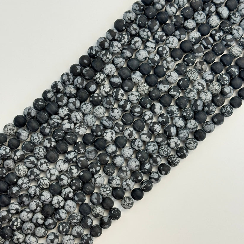Frosted Matte Round Gemstone Beads