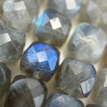 Labradorite AA Square Faceted Polished Beads (6-8 mm) image 2