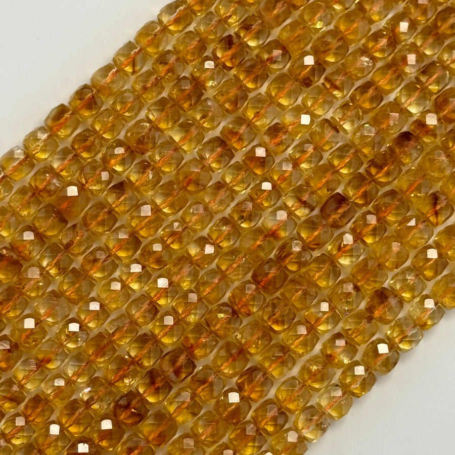 Citrine Square Heated Beads image 0