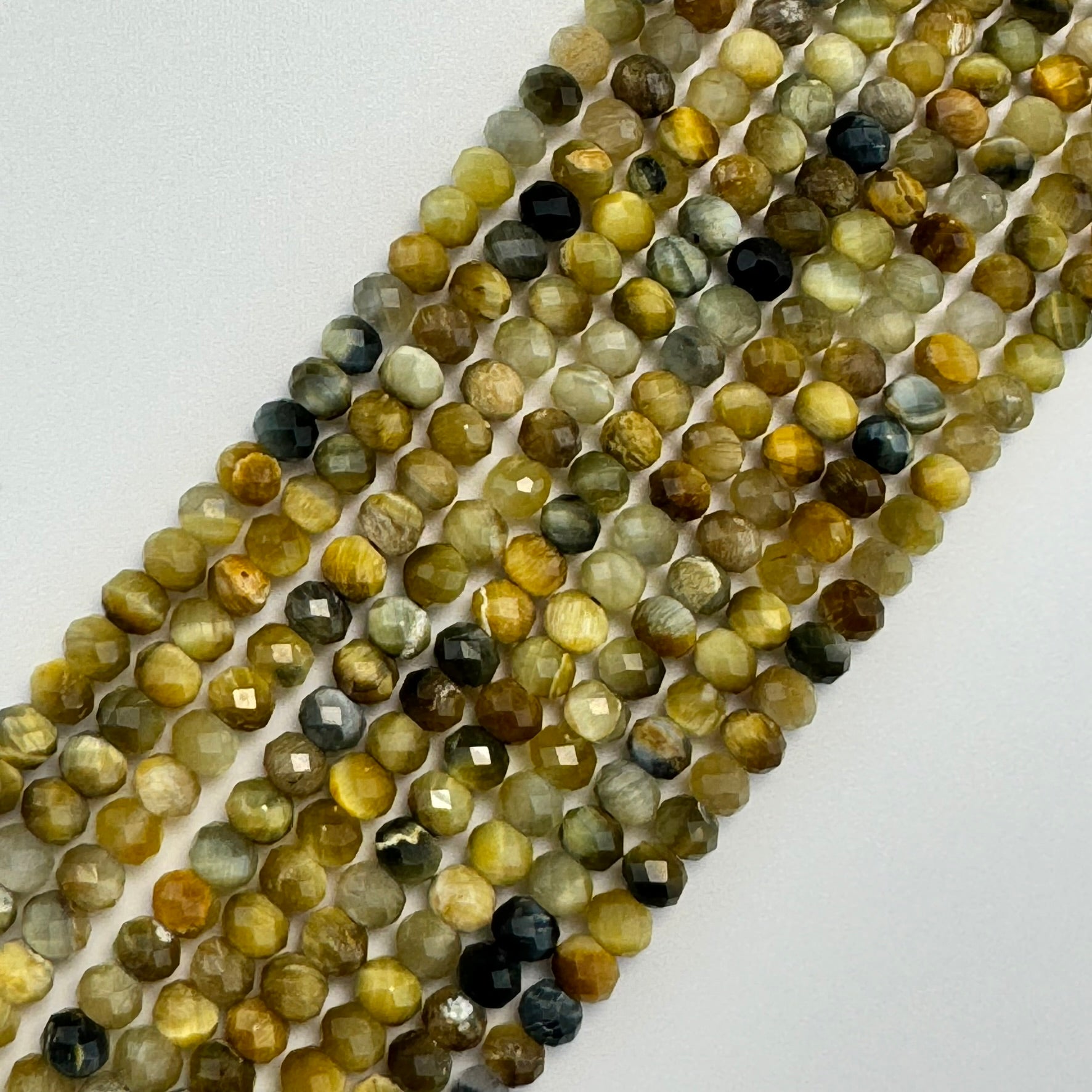 Golden Faceted Tiger's Eye Rondelle Beads (4x3mm) image 3