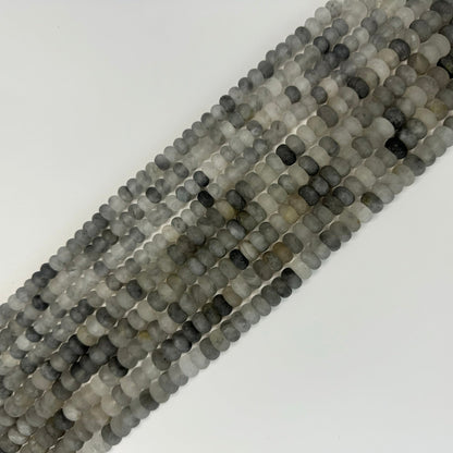 Green Ice Quartz Frosted Rondelle Beads image 4