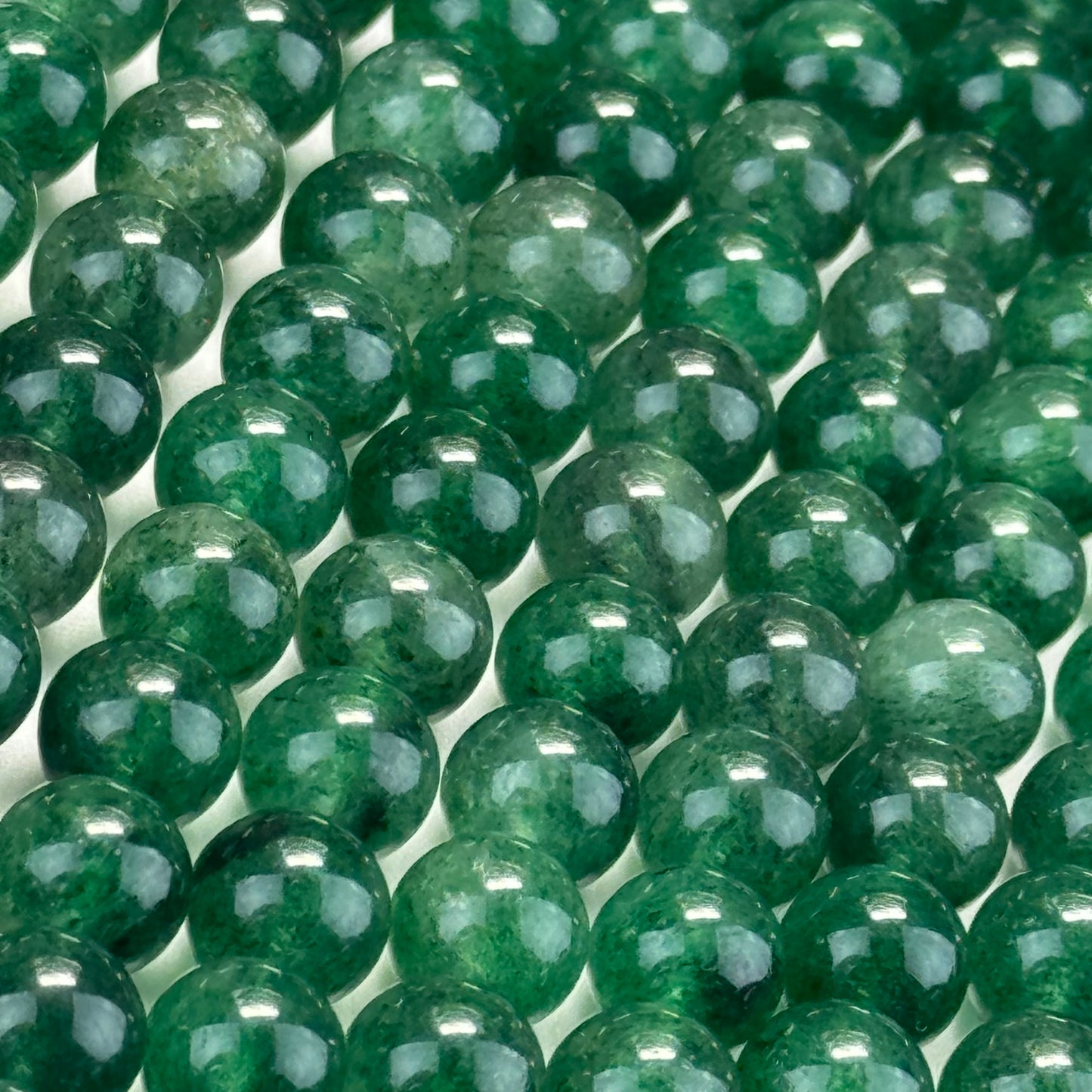 Green Strawberry Quartz Polished Round Beads image 5
