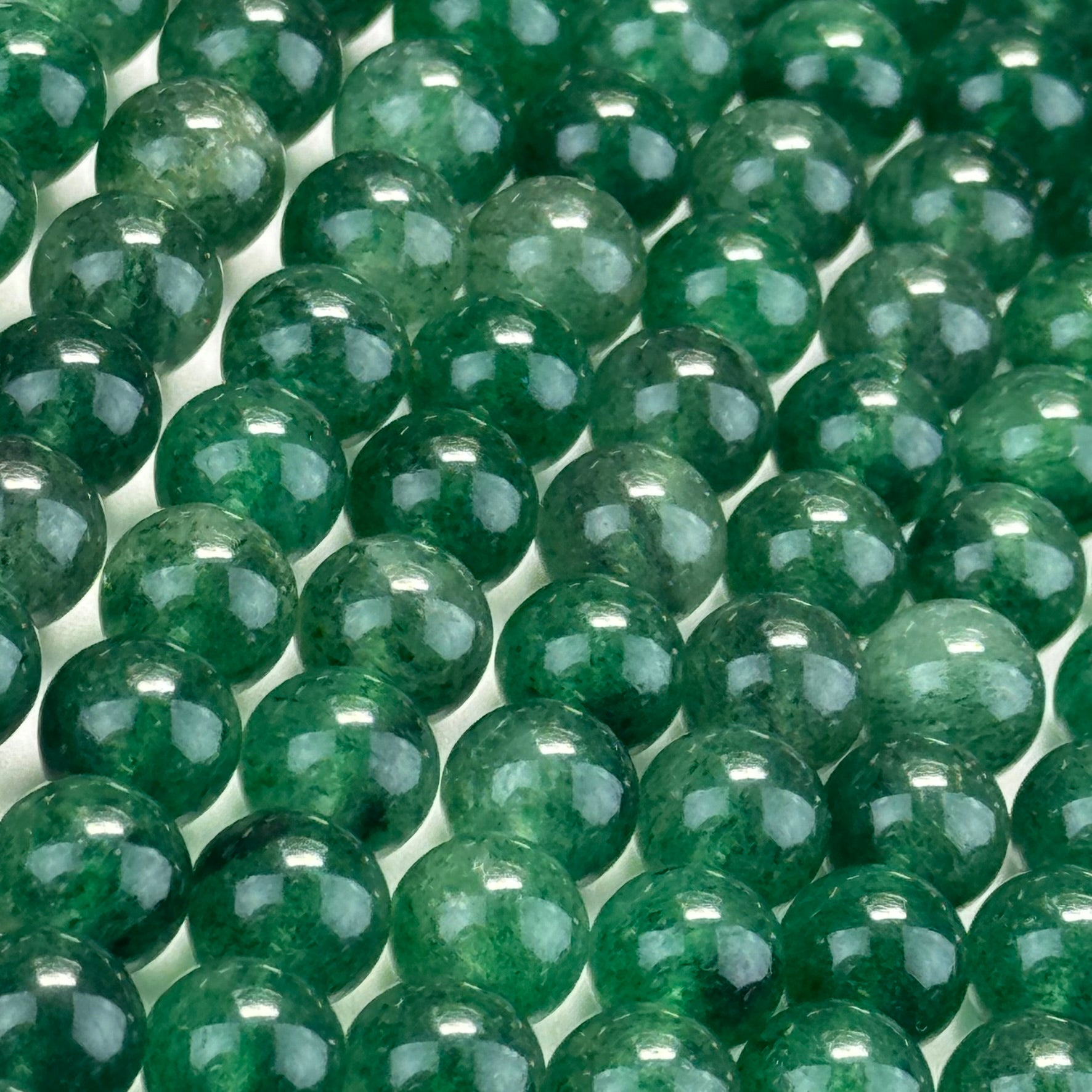 Green Strawberry Quartz Polished Round Beads image 5