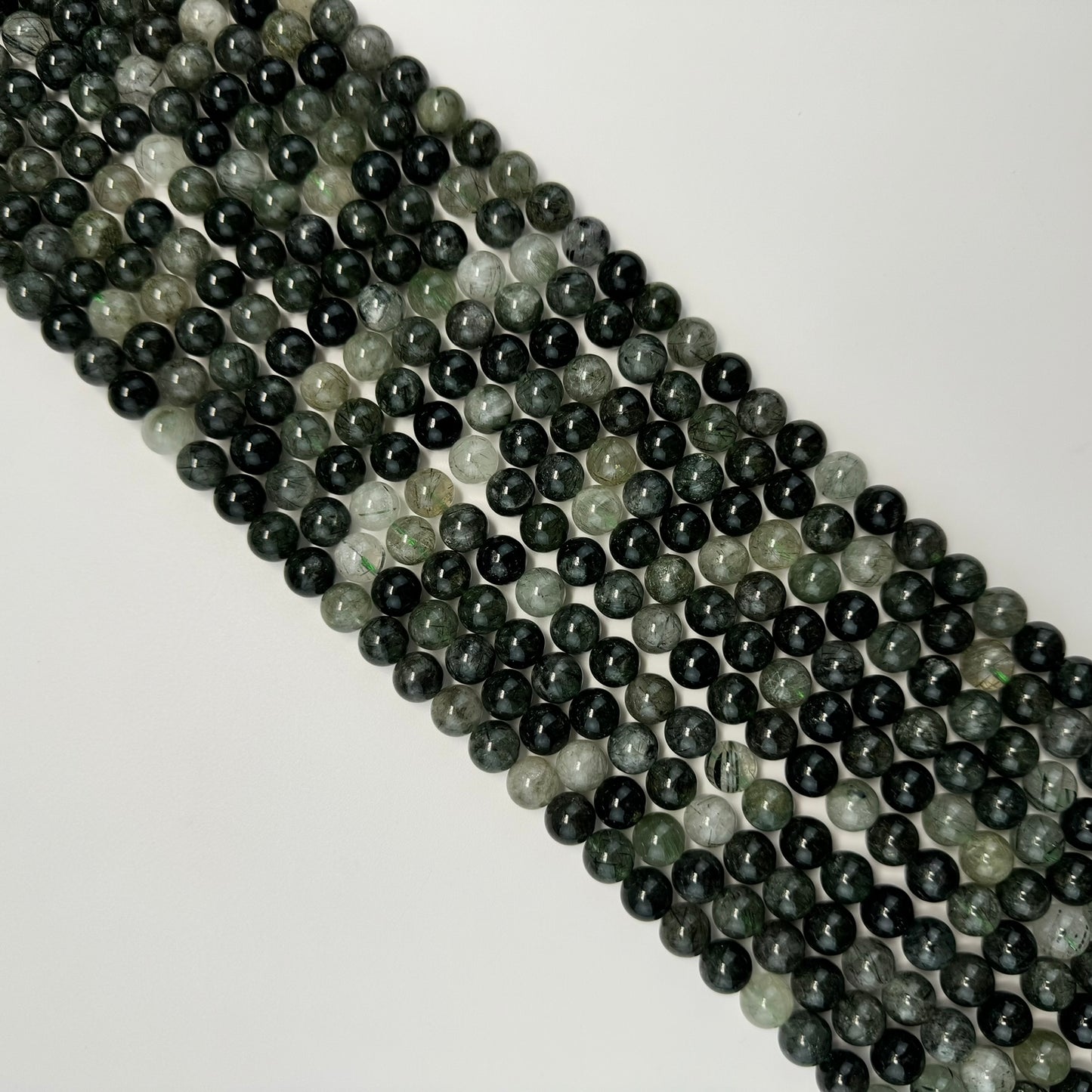 Green Rutilated Quartz Polish Round Beads image 5