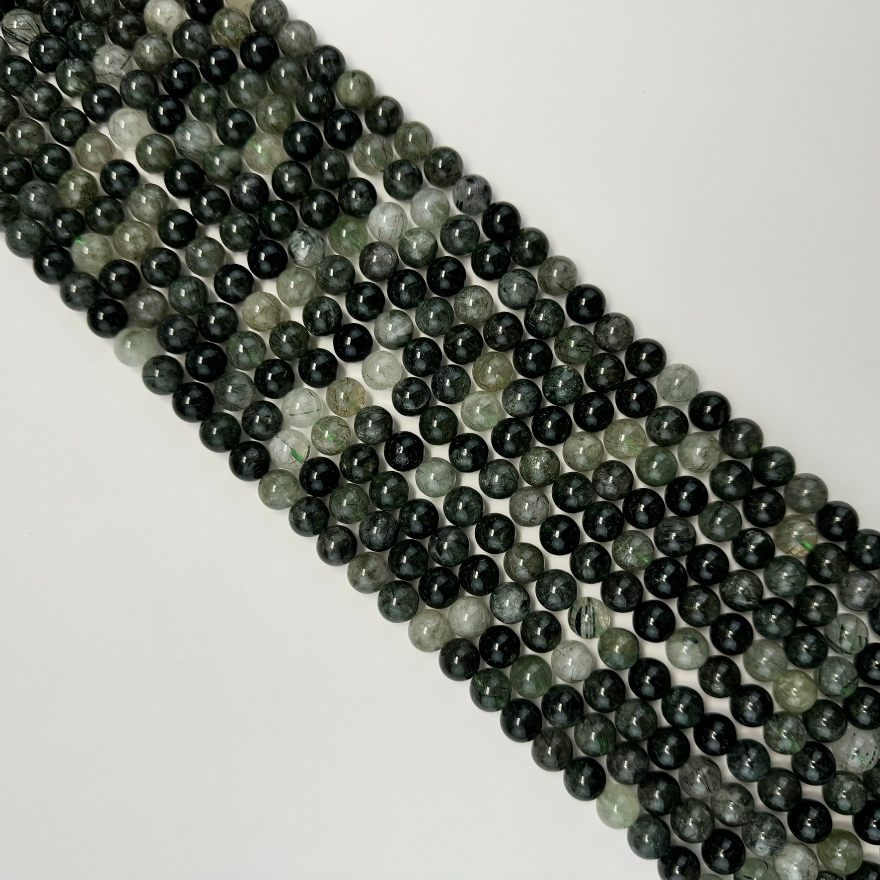 Green Rutilated Quartz Polish Round Beads image 5