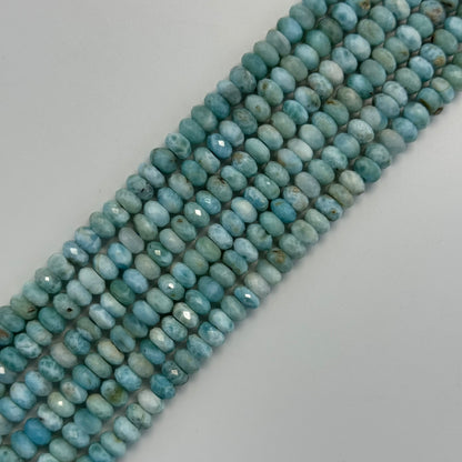 Larimar Faceted Rondelle Polished Beads (AAA Quality) image 5